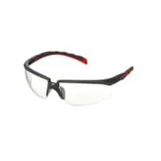 3M™ Solus™ Serie 2000, S2001SGAF-RED, grau/rote Bügel, Scotchgard™ Anti-Fog-Beschichtung, transparente Anti-Fog-Antikratz-Scheibe, 20 pro Packung