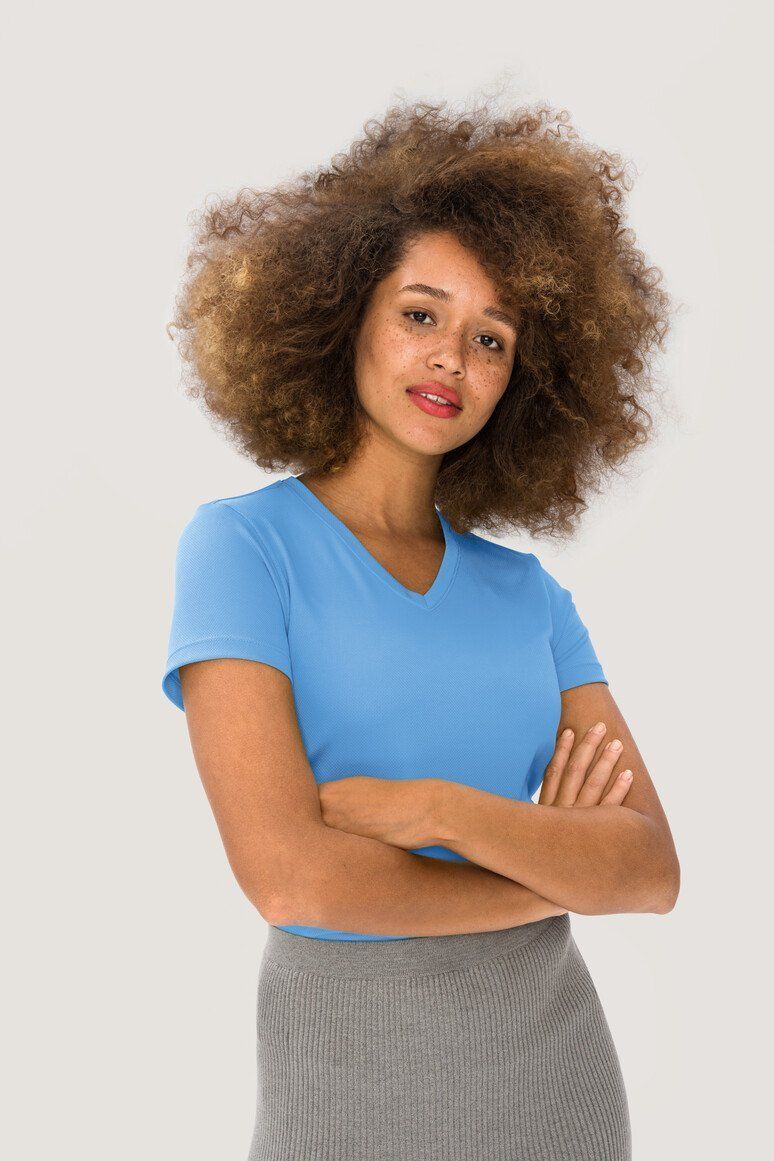 HAKRO Damen V-Shirt COOLMAX® 187
