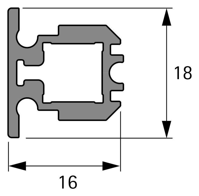 HETTICH CADRO Glas-Mittelprofil 4MM EDS OP 3000