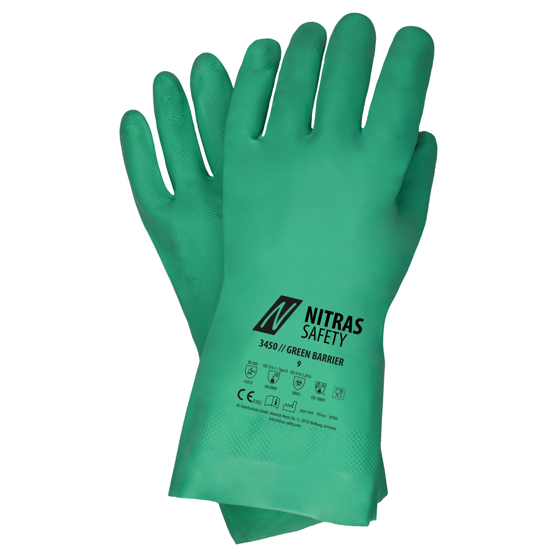 NITRAS GREEN BARRIER, Chem.-Handschuhe 3450
