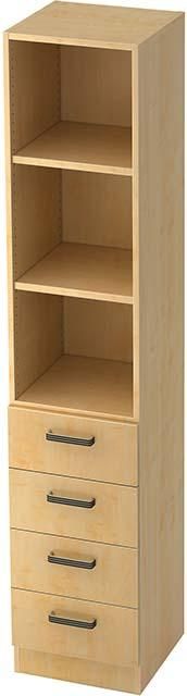 Kombiregalschrank 2 FB grau/Ahorn B 40cm 6er