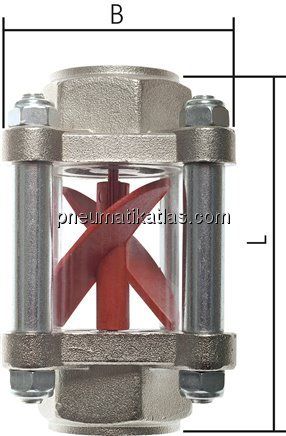 Flügelrad-Durchflussanzeige G 1/4", 0,6 - 3 l/min