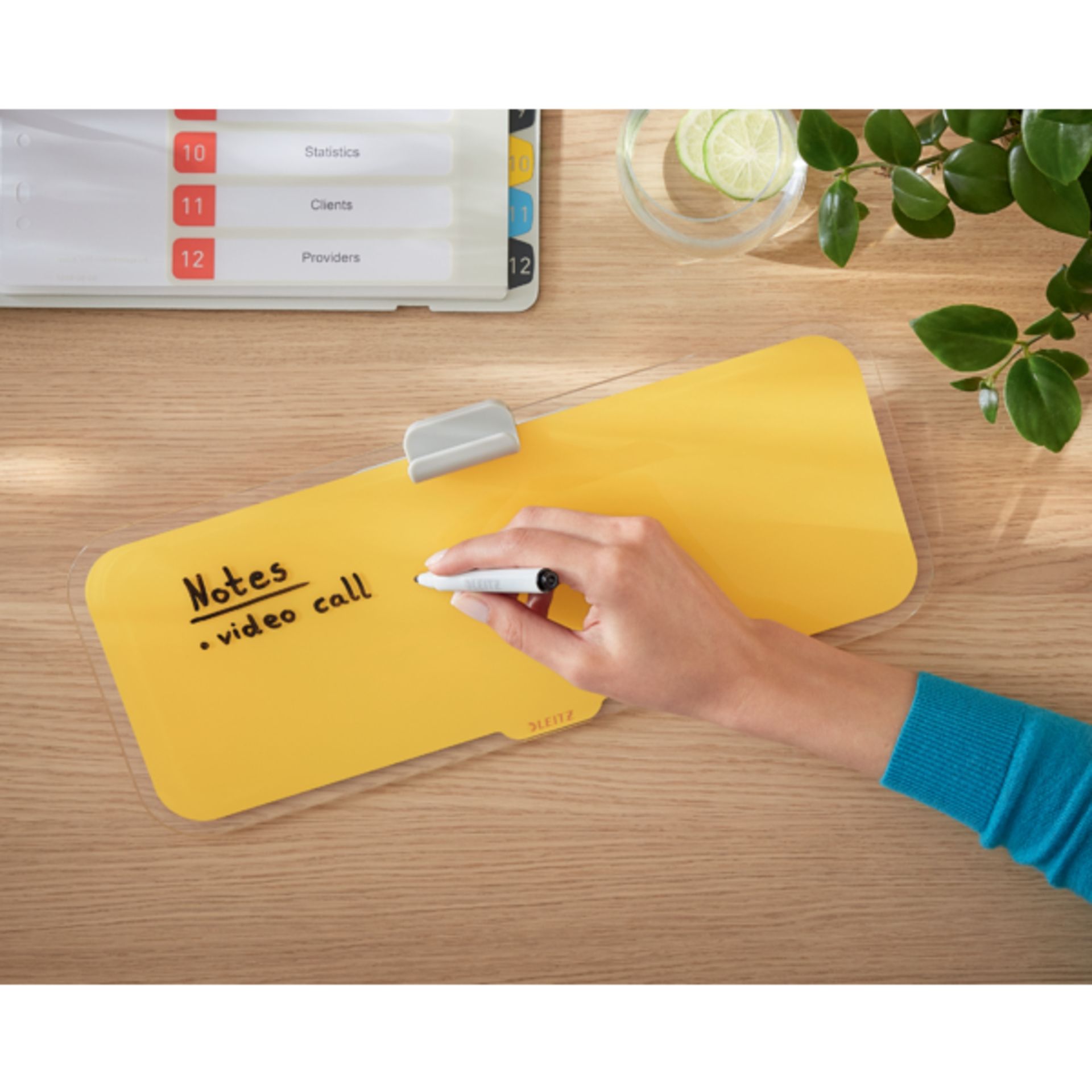Desktop-Memoboard Cosy 380x150x60mm Glas gelb