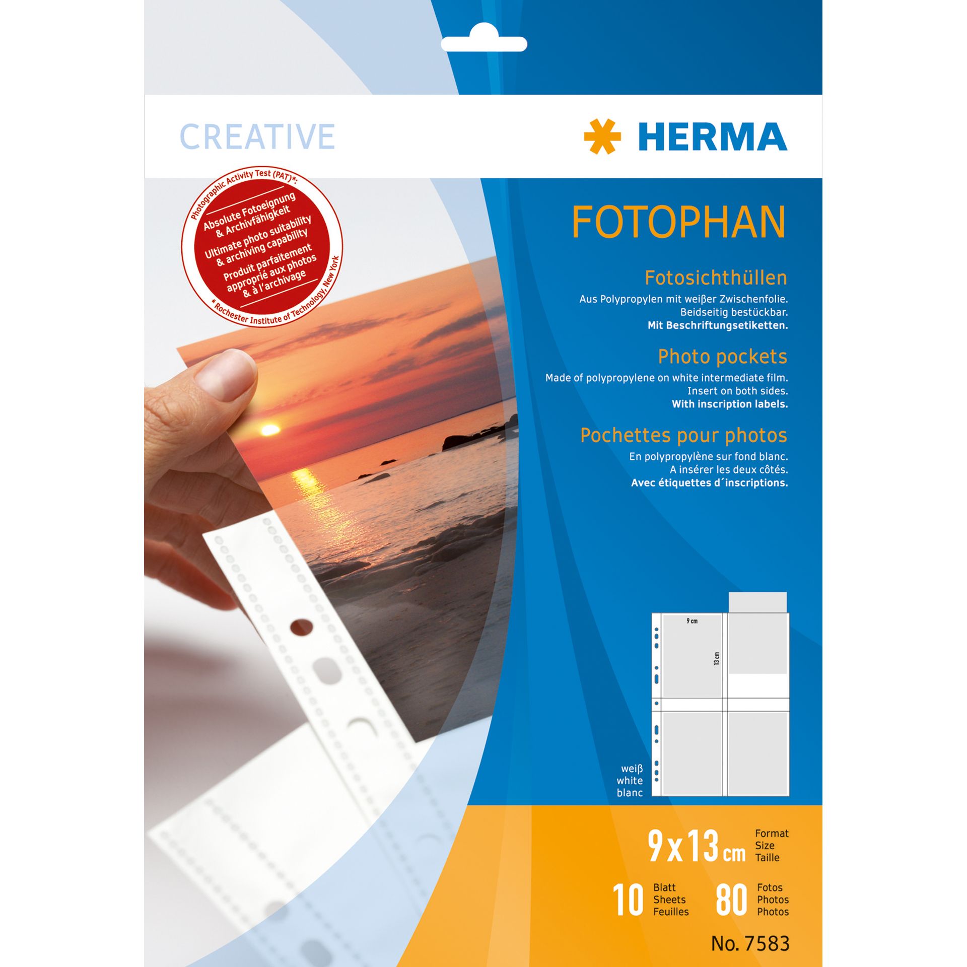 Fotohülle Fotophan für 13x9cm weiß 10 St./Pack.