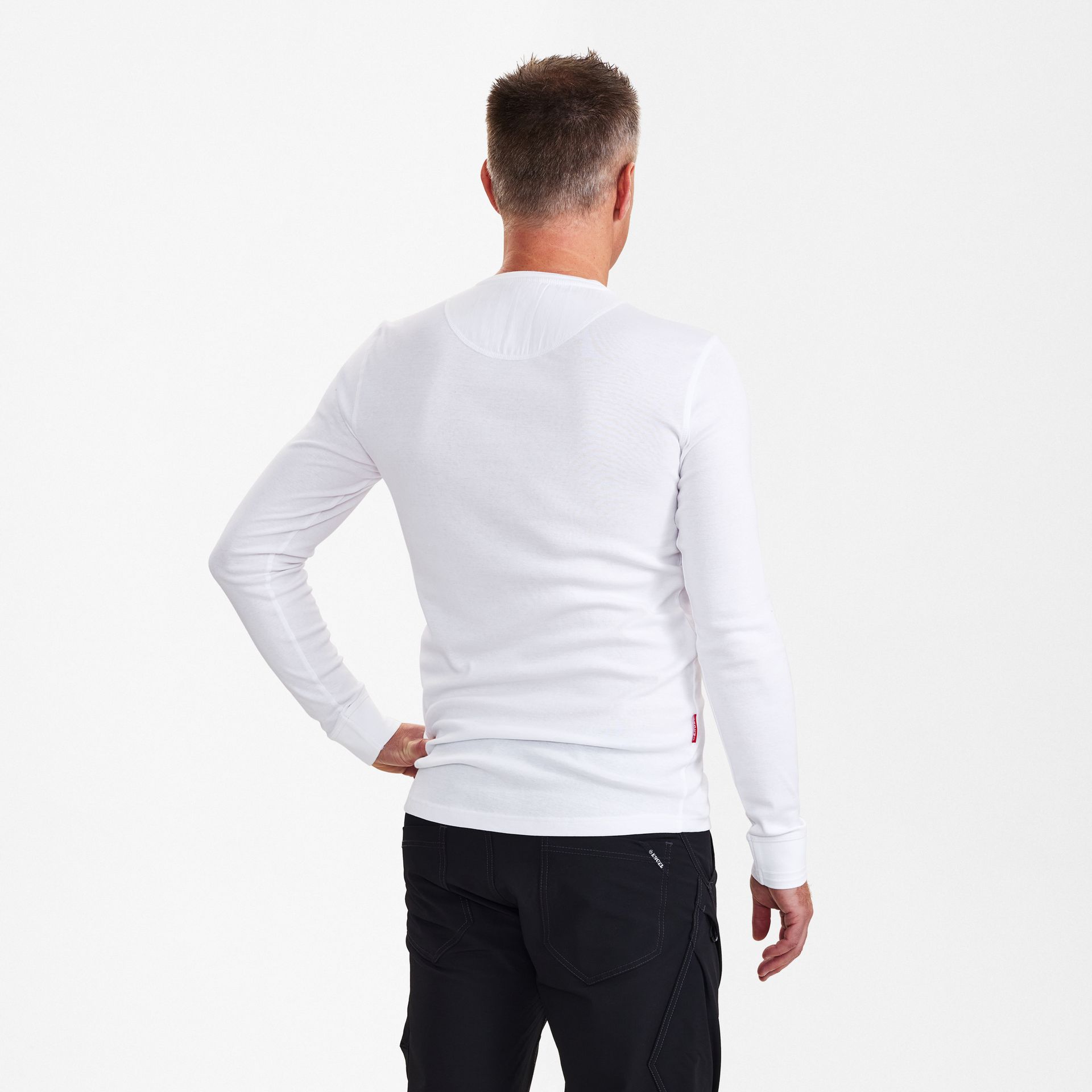 Extend Grandad langarm-Shirt Weiss, Gr. L