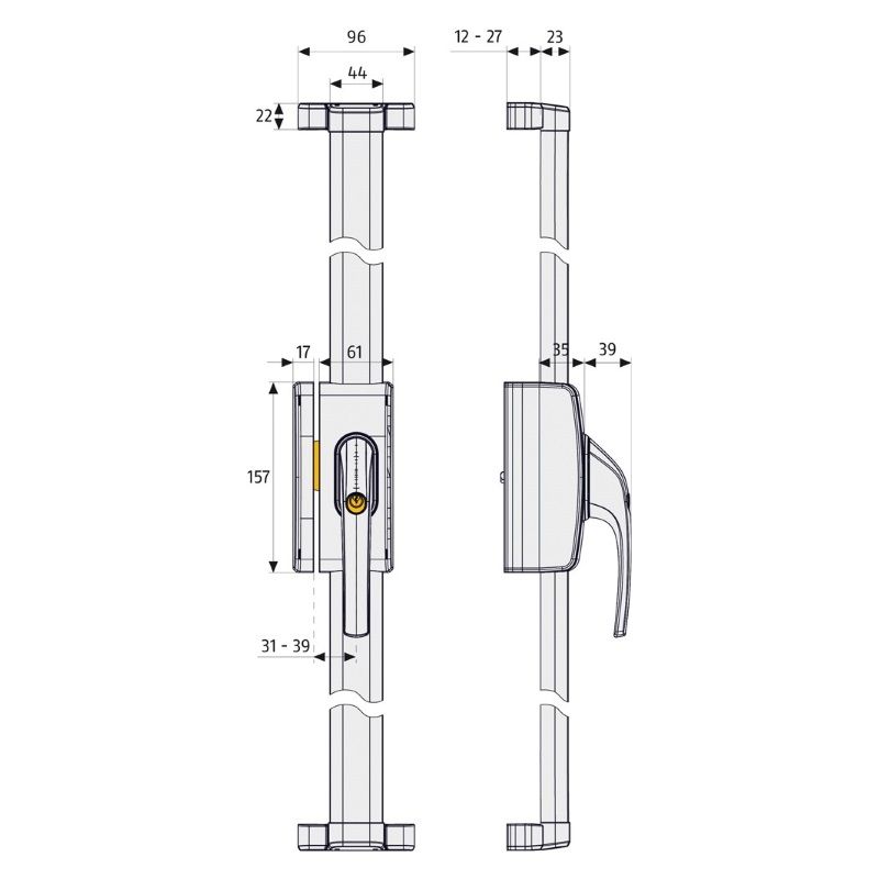 ABUS Fenster-Stangenschloss "FOS650A B"
