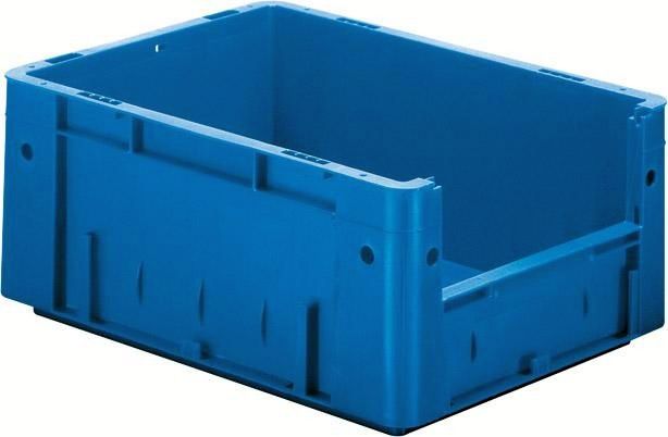 Sichtlagerkasten blau B300xT400xH175 mm Auflast 500kg, VE 4 Stk. ohne Griffloch LA-KA-PE