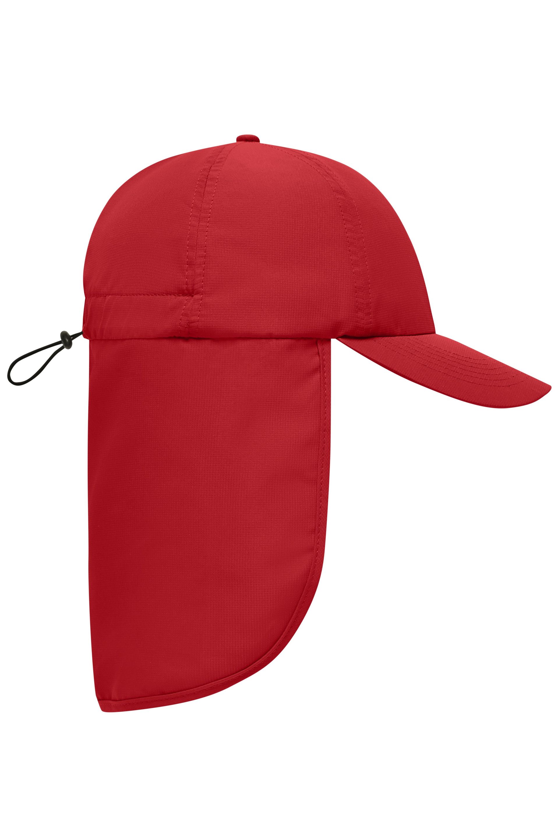 6 Panel Cap mit extra langem Nackenschutz