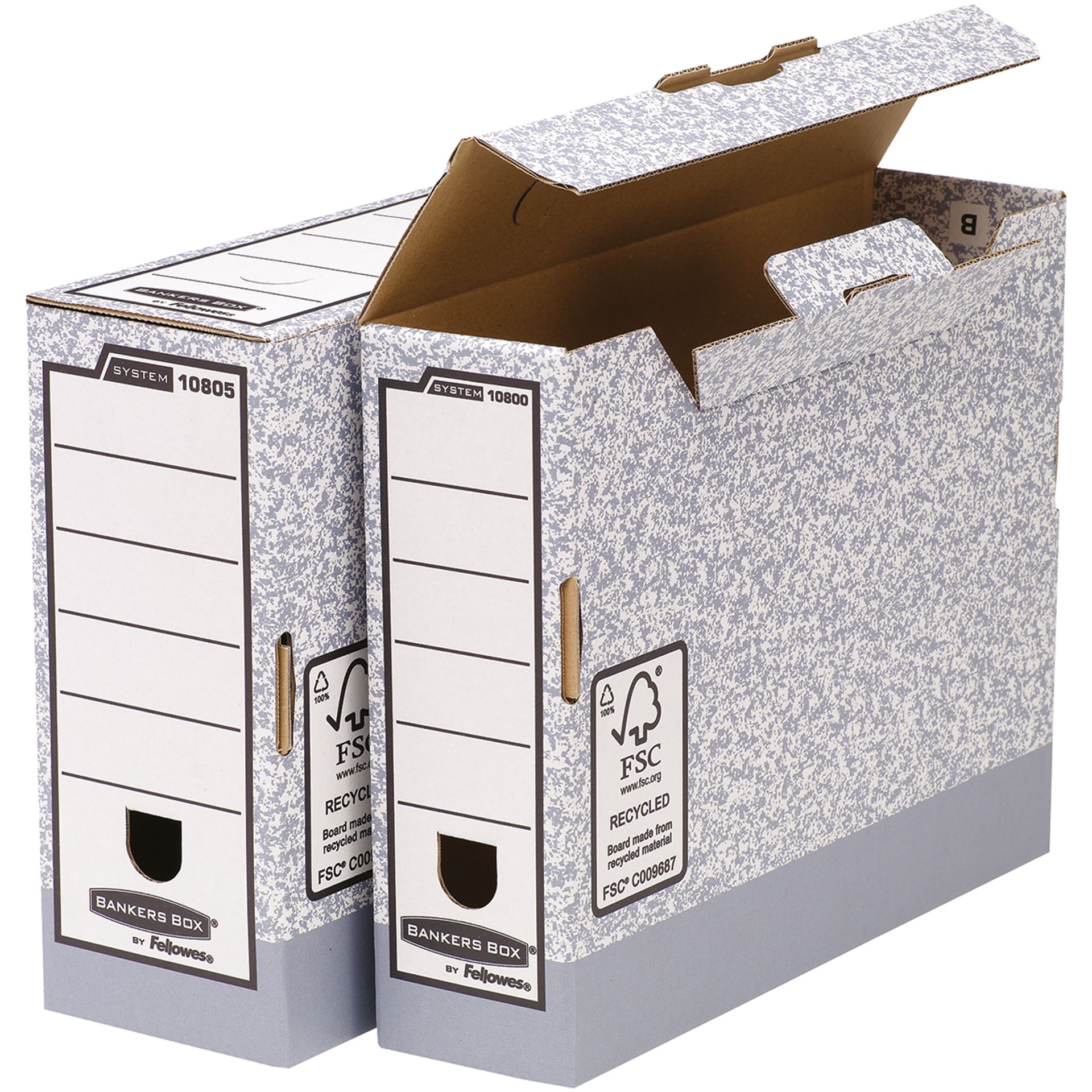 Archivschachtel System grau/weiß