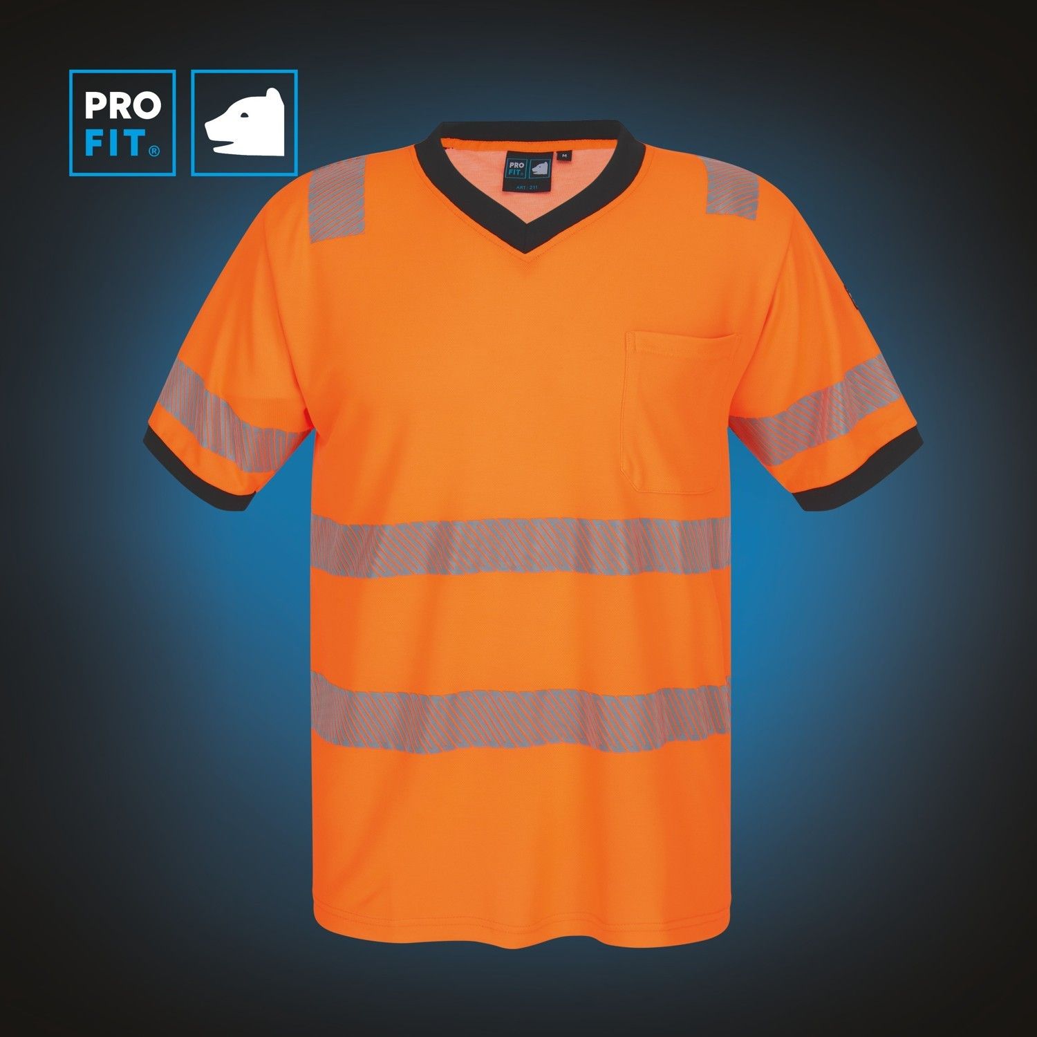 WARNSCHUTZ T-SHIRT mit UV-Schutz, neonorange, Gr. S