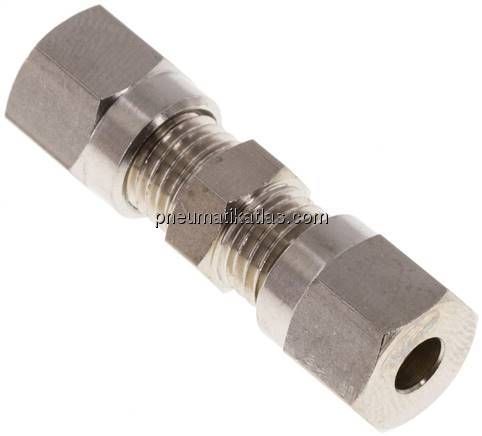 Gerade Schneidringverschraubung 4 LL (M8x1), Messing vernickelt