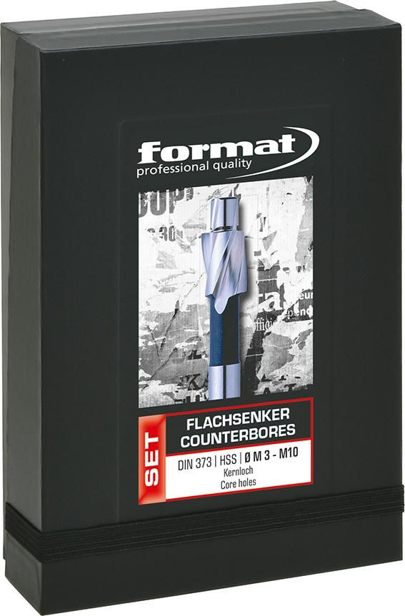 Flachsenker-Set Kernloch DIN373 M3-M10 FORMAT