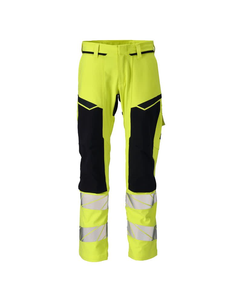 Hose mit Knietaschen Hi-vis Gelb/Schwarzblau, 76C46