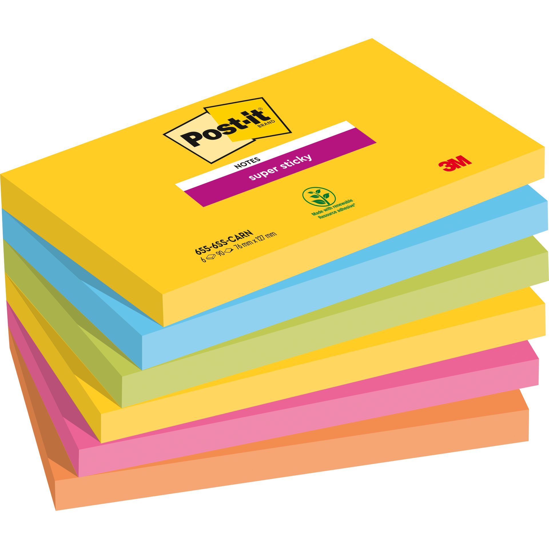 Haftnotiz Super Sticky  127x76mm 6St.