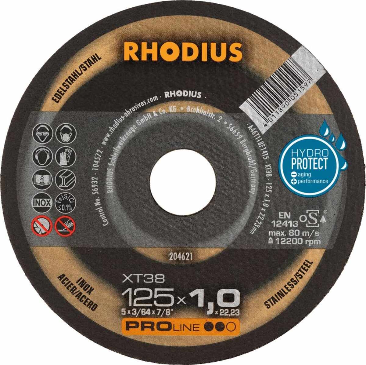 Trennscheibe XT38 125 x 1,0 mm ger. Rhodius