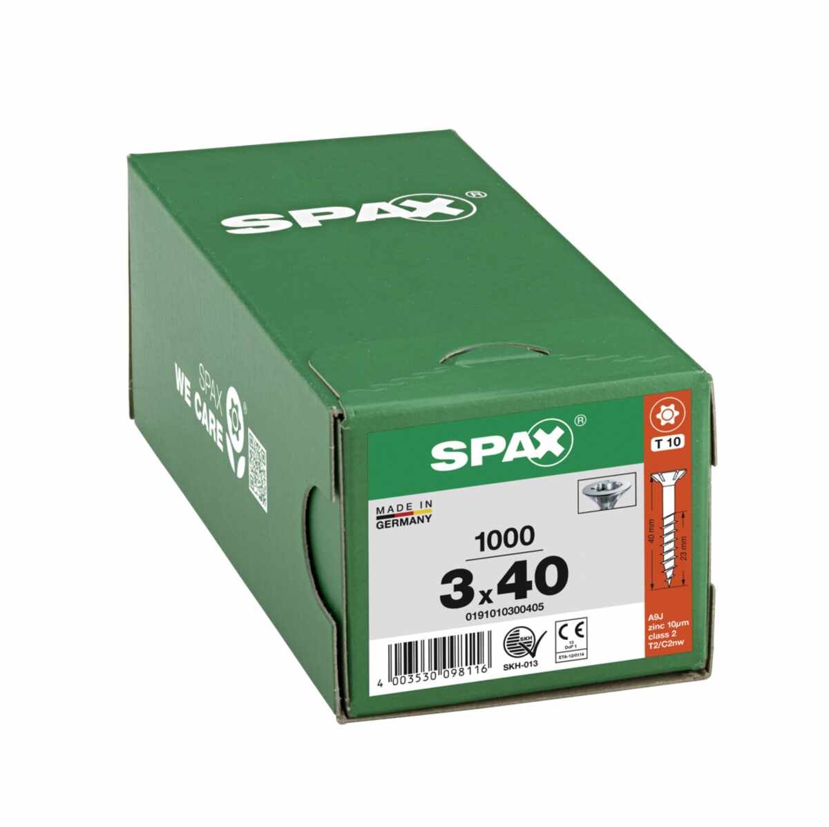 Spax Schrauben Fl/Vz Torx 3,0X40 TG VE1000
