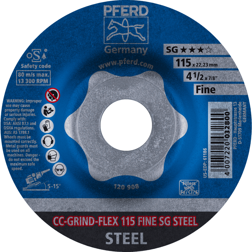 PFERD CC-GRIND (inkl. SOLID, FLEX, STRONG) CC-GRIND FLEX 115 SG STEEL FINE