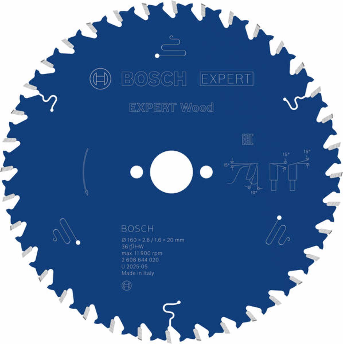 EXPERT Wood Kreissägeblatt, 160x2,6/1,6x20 mm, Z36