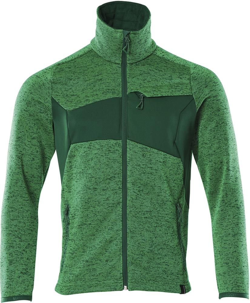 Strickjacke mit Reißverschluß 18105, grasgrün/grün, Gr.S