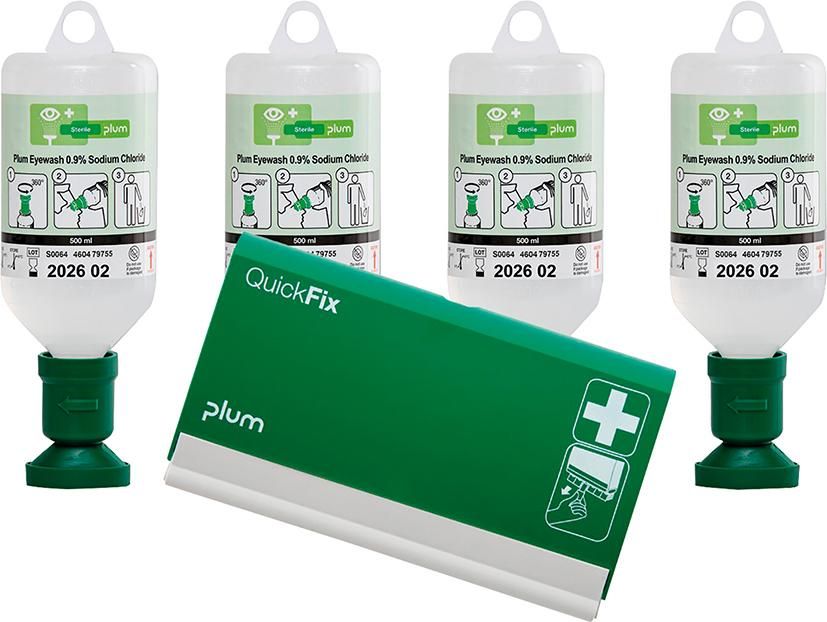 Augenspülung 4604 500ml, Pflasterspender leer 4x 5500 Quickfix 1x