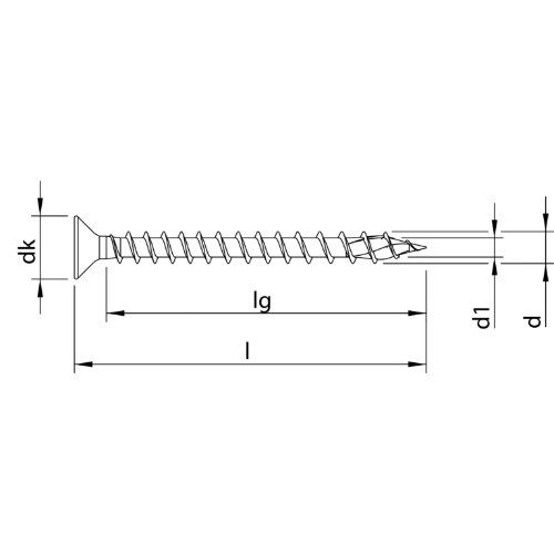 HECO-TOPIX-plus 10,0 x 600, Senkkopf, T-Drive, Vollgewinde, verzinkt blau, A3K, 25 Stück, VARIANTA-Handwerkerverpackung