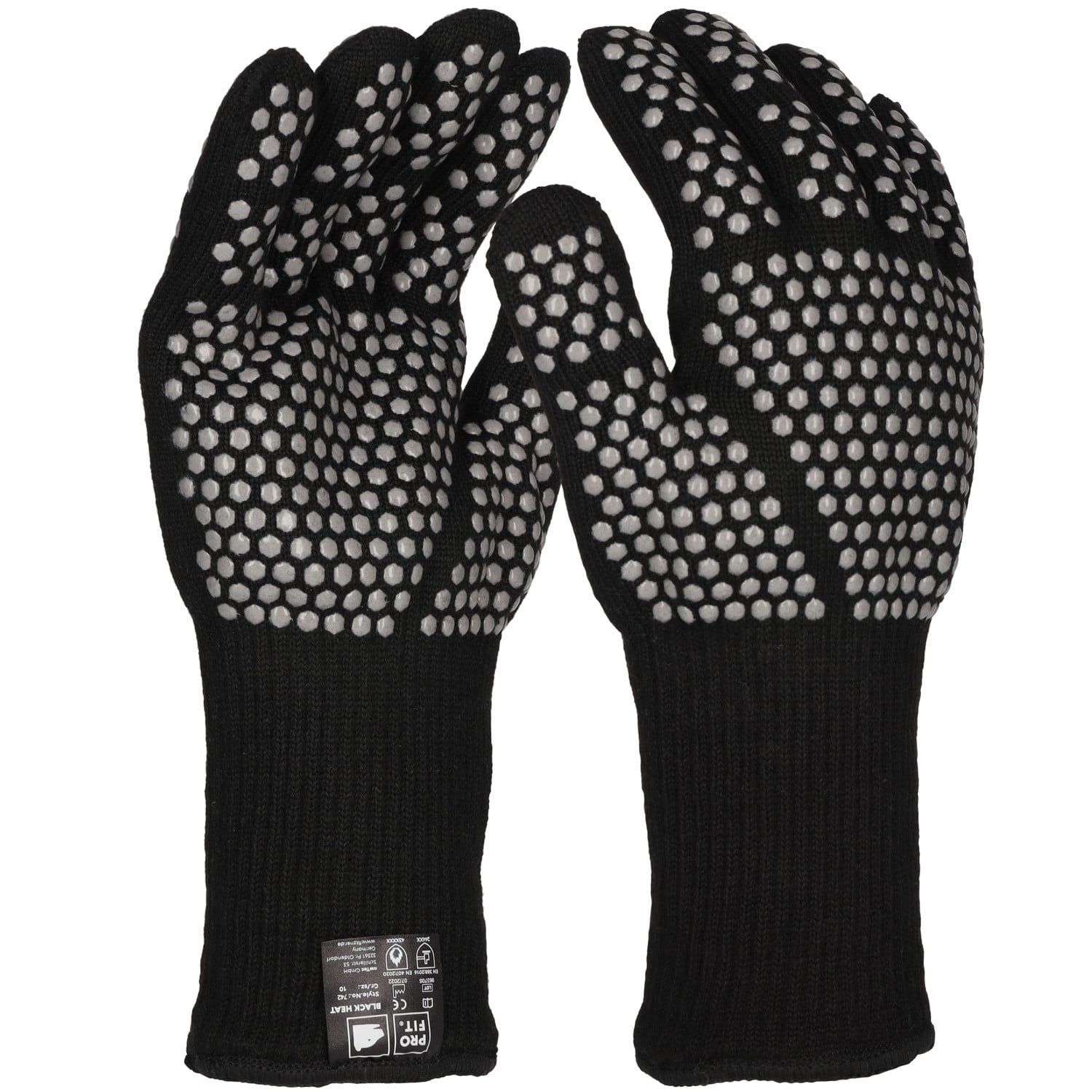 BLACK HEAT Hitzeschutzhandschuh,rutschfeste Silikonbenoppung 10