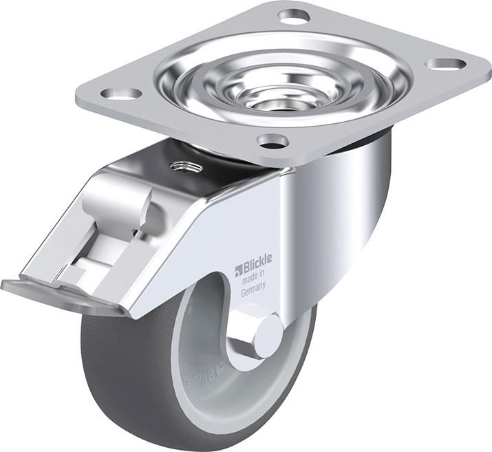 Lenkrolle m. Feststeller Rad-D80mm Polyurethan L-PATH 80G-FI