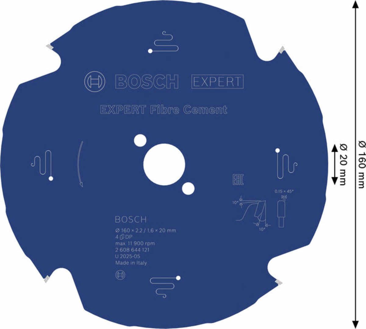 EXPERT Fibre Cement Kreissägeblatt, 160x2,2/1,6x20 mm, Z4