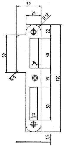 KFV Lappenschließblech LSS 5/48RK altsilber lack. GE1356