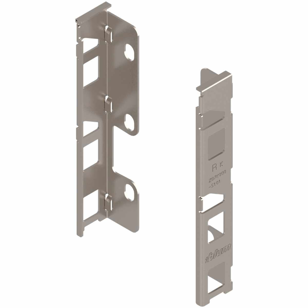 LEGRABOX Holzrückwandhalter, Höhe K (144 mm), links/rechts, vernickelt