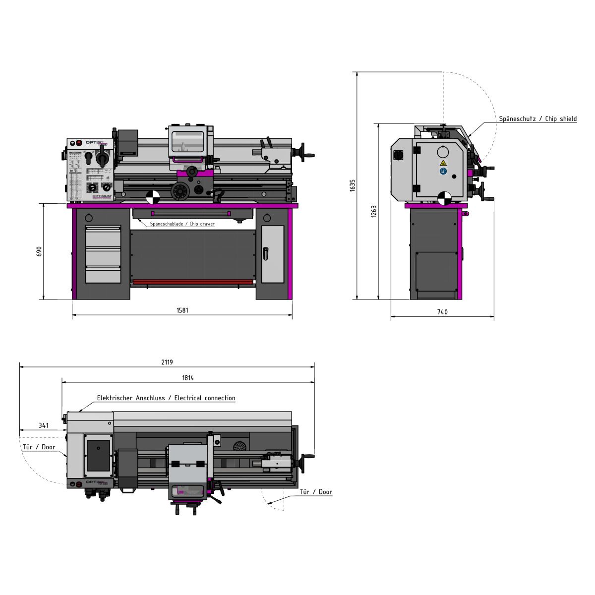 Drehmaschine OPTIturn TM 3310D
