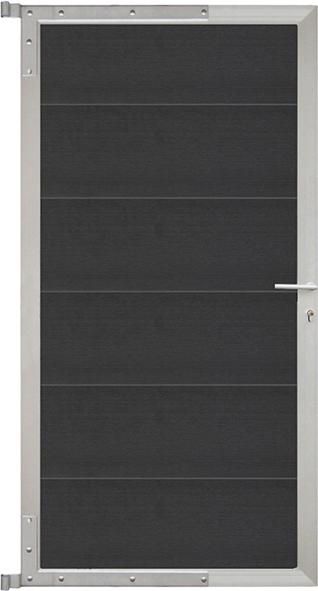 ELZE-Tor-Komplettset 90 x 173 cm, Rahmen silber Füllung anthrazit