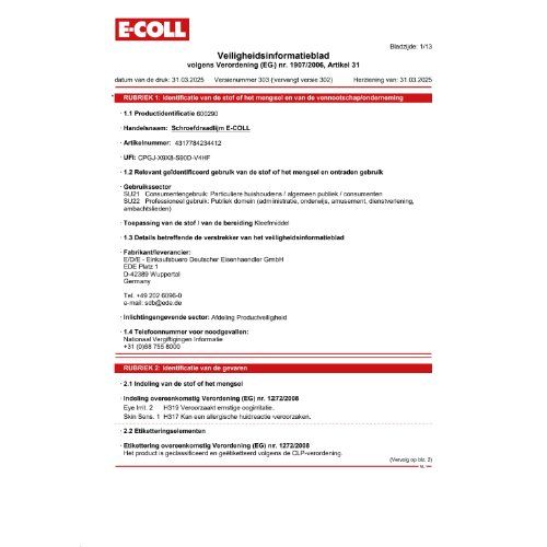 Rohrgewindekleber 50g mittelf.-hochviskos E-COLL