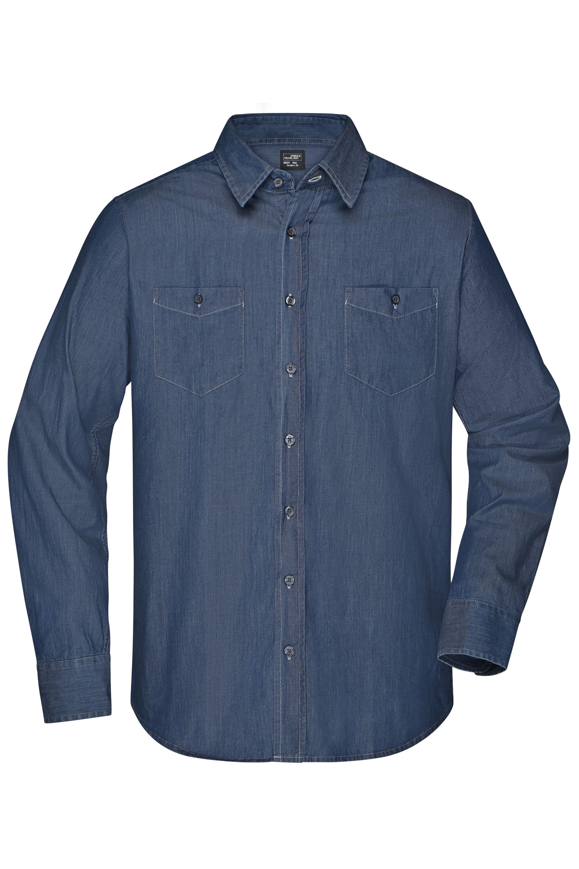 James & Nicholson JN629 Herren-Hemd, Blau (dden), Gr. L