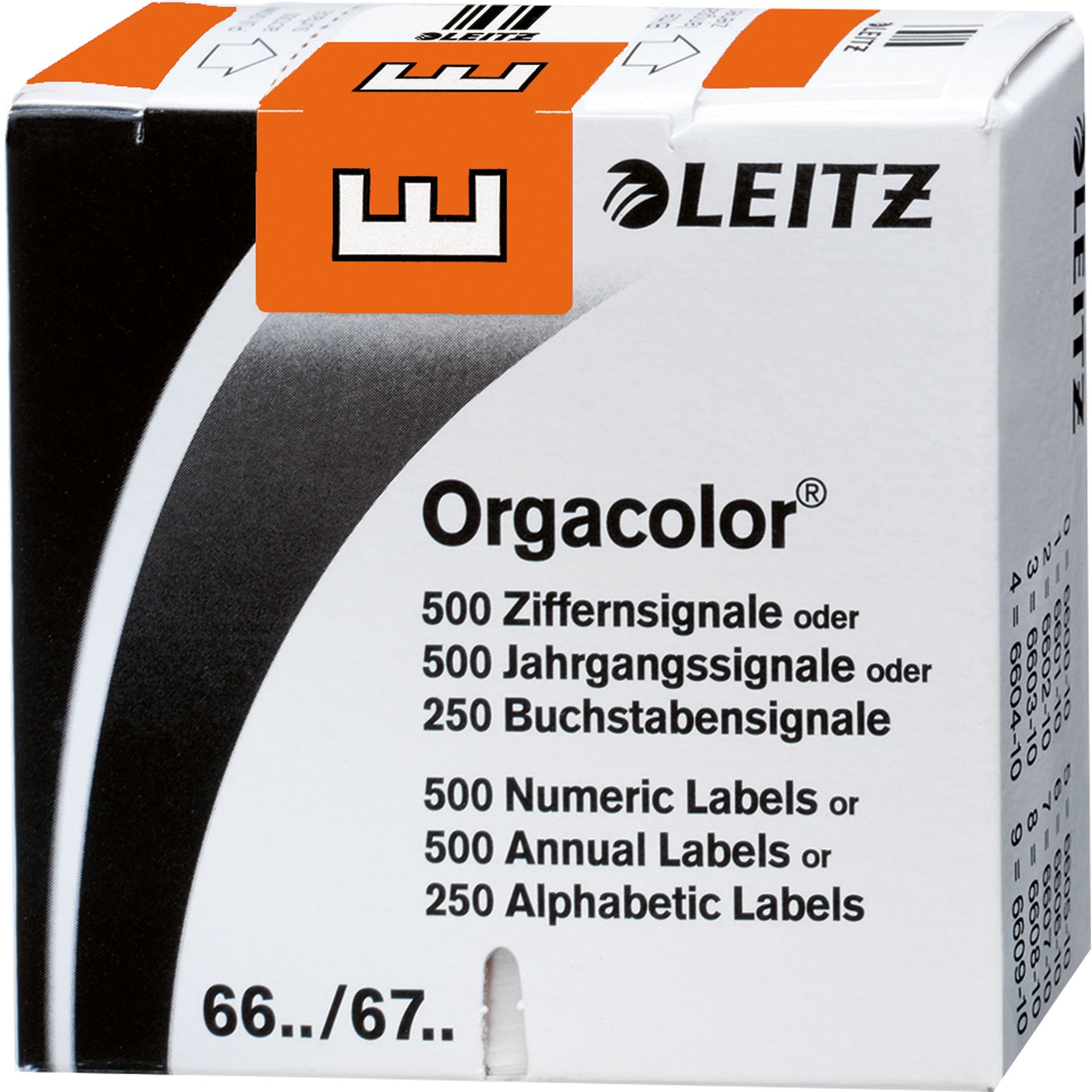 Buchstabensignal Orgacolor E orange 250 St./Pack.