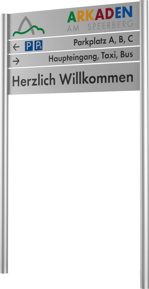 Rundpfosten Berlin B 1 Nut, Ø 90x Länge 2500 mm silber eloxiert