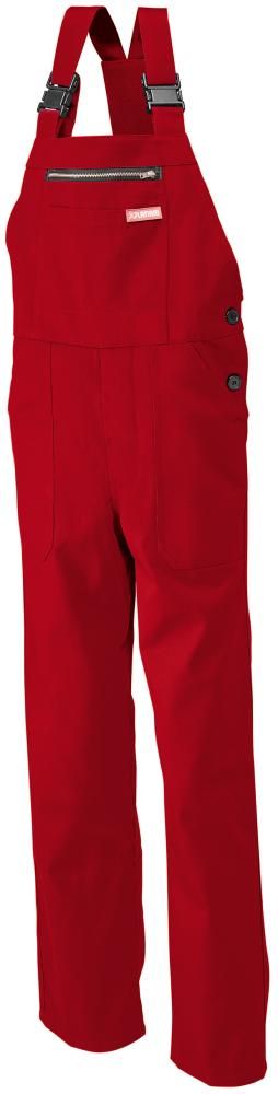 Latzhose, 100% BW, 290 g/qm,Gr.56,mittelrot PLANAM