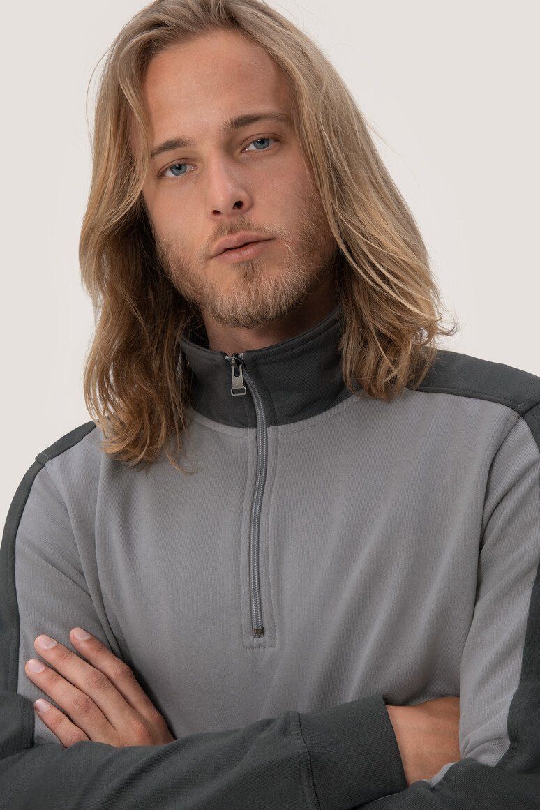 HAKRO Zip-Sweatshirt Contrast Mikralinar® 476