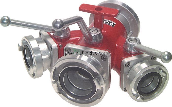 Storz-Verteiler 52-C -> 25-D & 52-C & 25-D, Kugelabsperrung