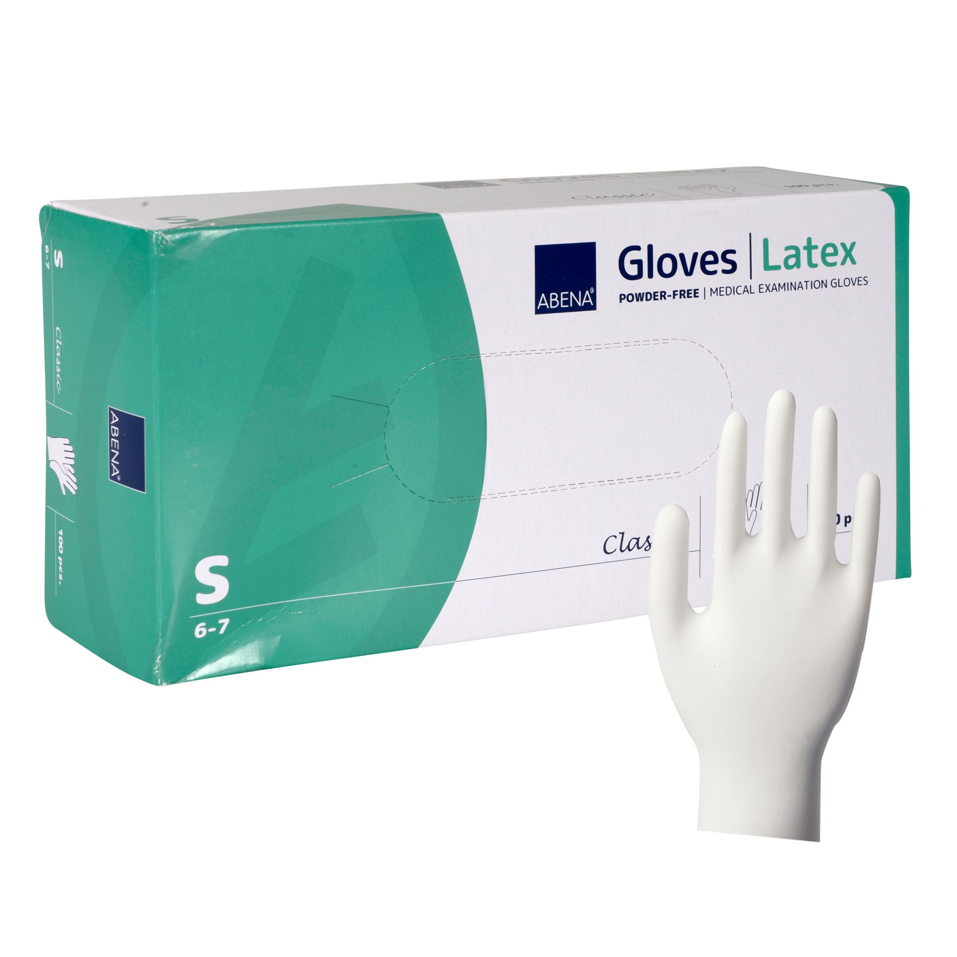 Einweghandschuhe Latex weiß  Gr.M ungepudert,Box =100 Stück  (VE= 10 Boxen)
