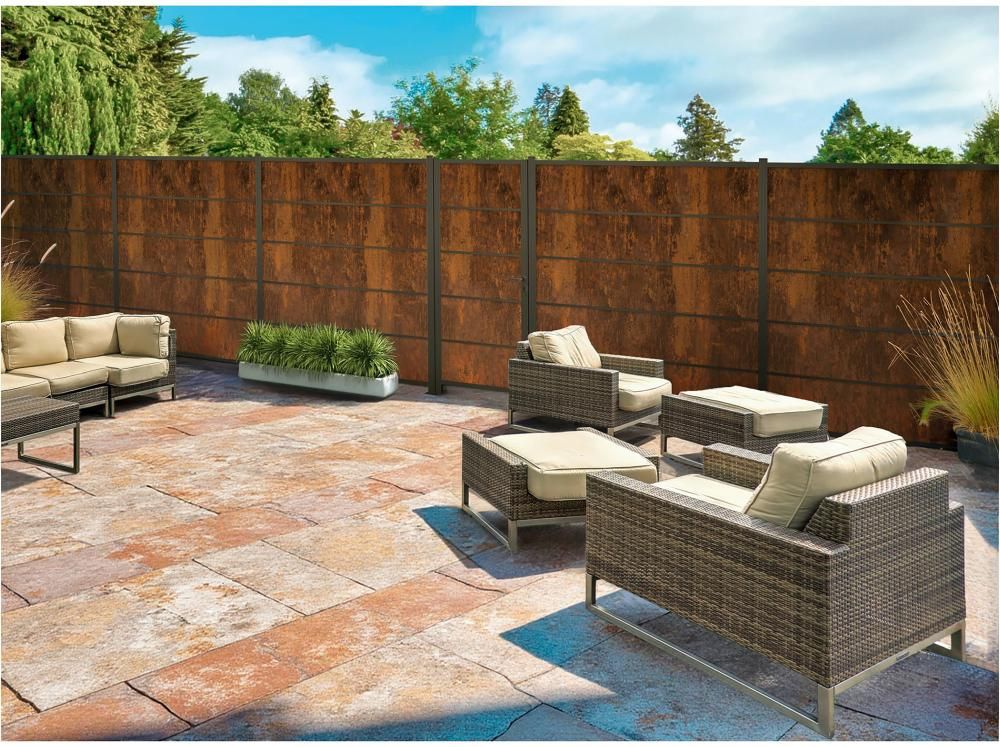 FARÖ-Serie Zaunset 1792 x 1775 mm, 5 Zaunlamellen DEKO-ROST HPL-Steckzaunsystem
