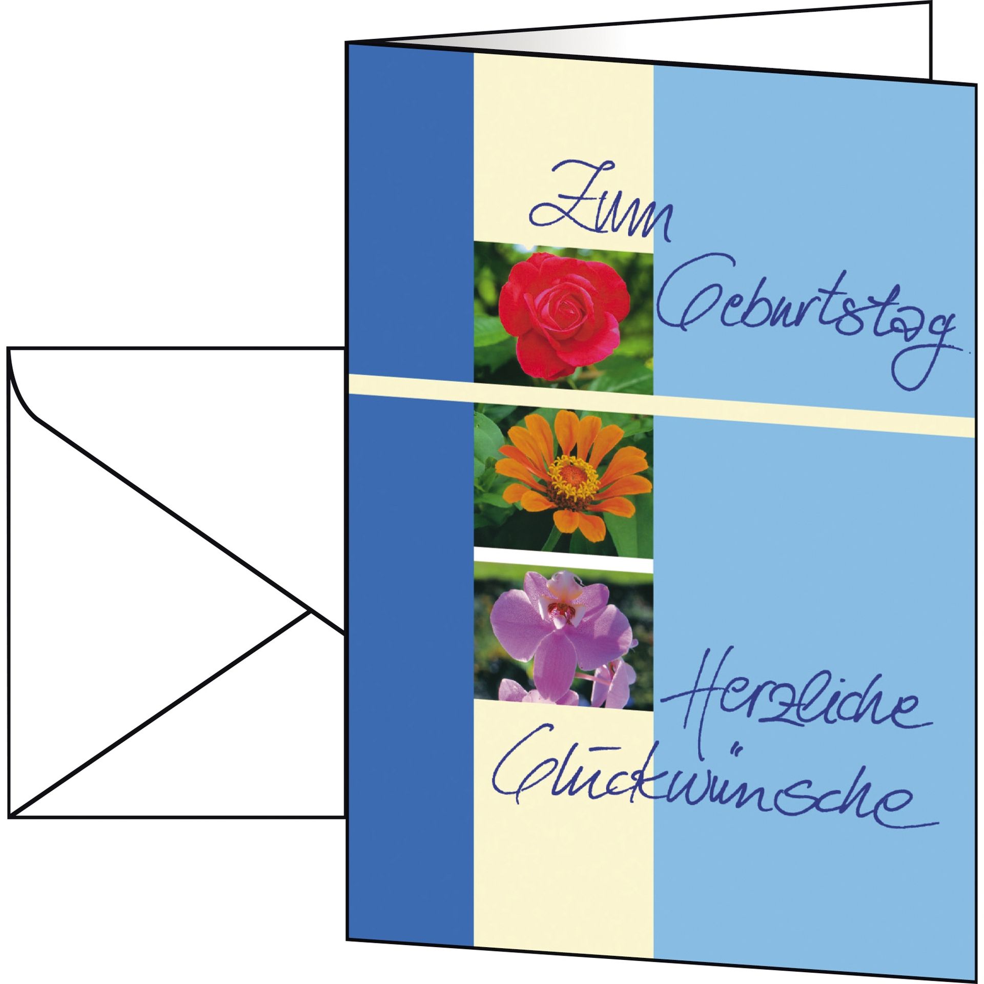 Faltkarte Trio 10 St./Pack. +Umschl.