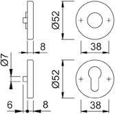 RosetteE42KVS PAAR F69 PZ 37-42 HOPPE