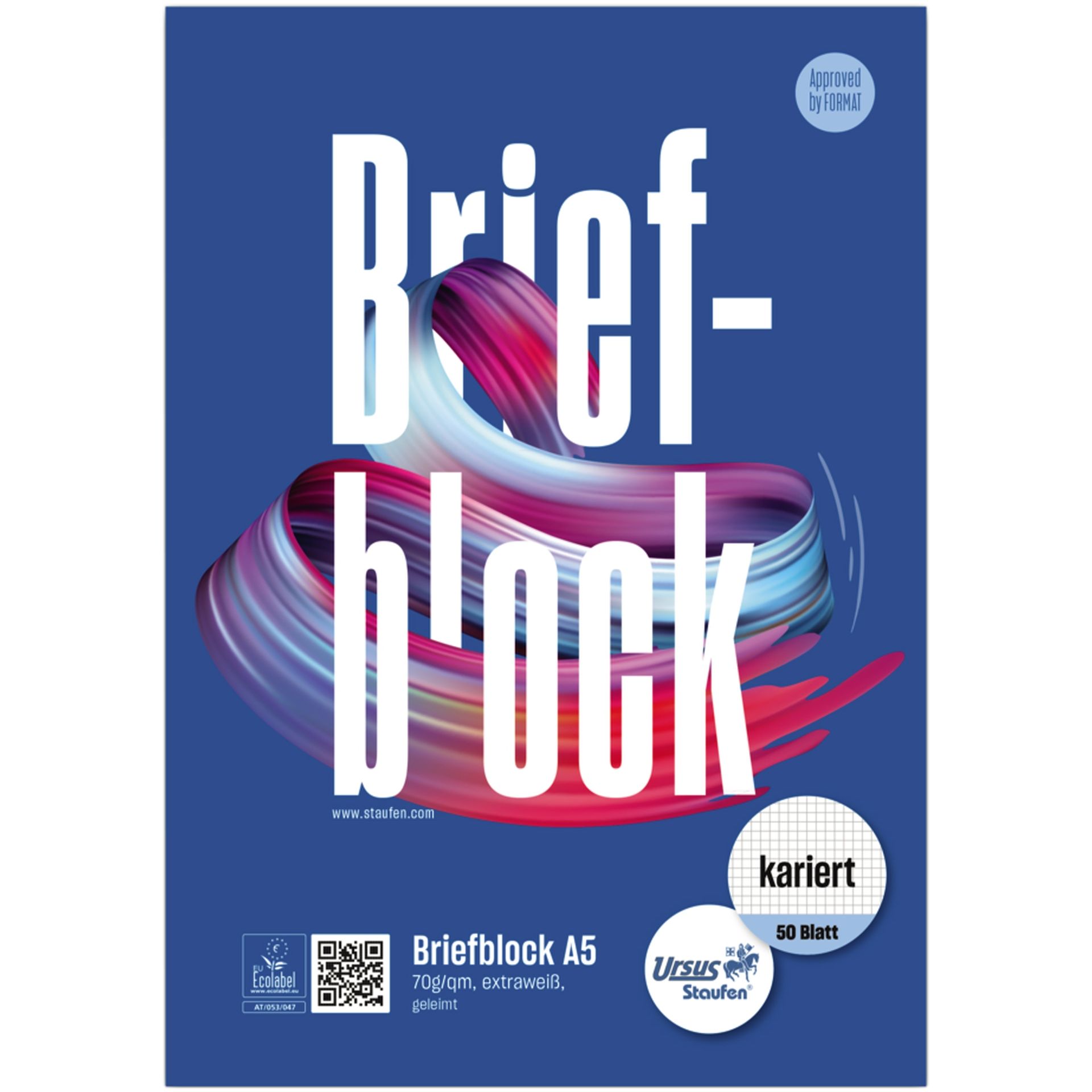 Briefblock DIN A5 70g ECF 50Blatt kariert