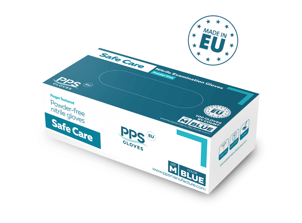 Nitril Einweghandschuh blau, puderfrei (100/Box) PPS-XS