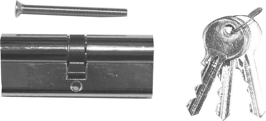 Profilzylinder 40/40 chromiert, mit 3 Schlüsseln