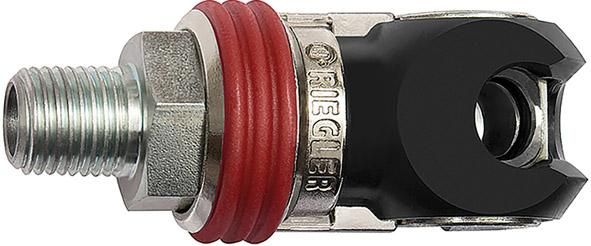 Schwenk-Sicherheits- Kupplung NW 7,2, Stahl, AG G1/2" RIEGLER