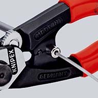 KNIPEX Drahtseilschere geschmiedet mit Mehrkomponenten-Hüllen