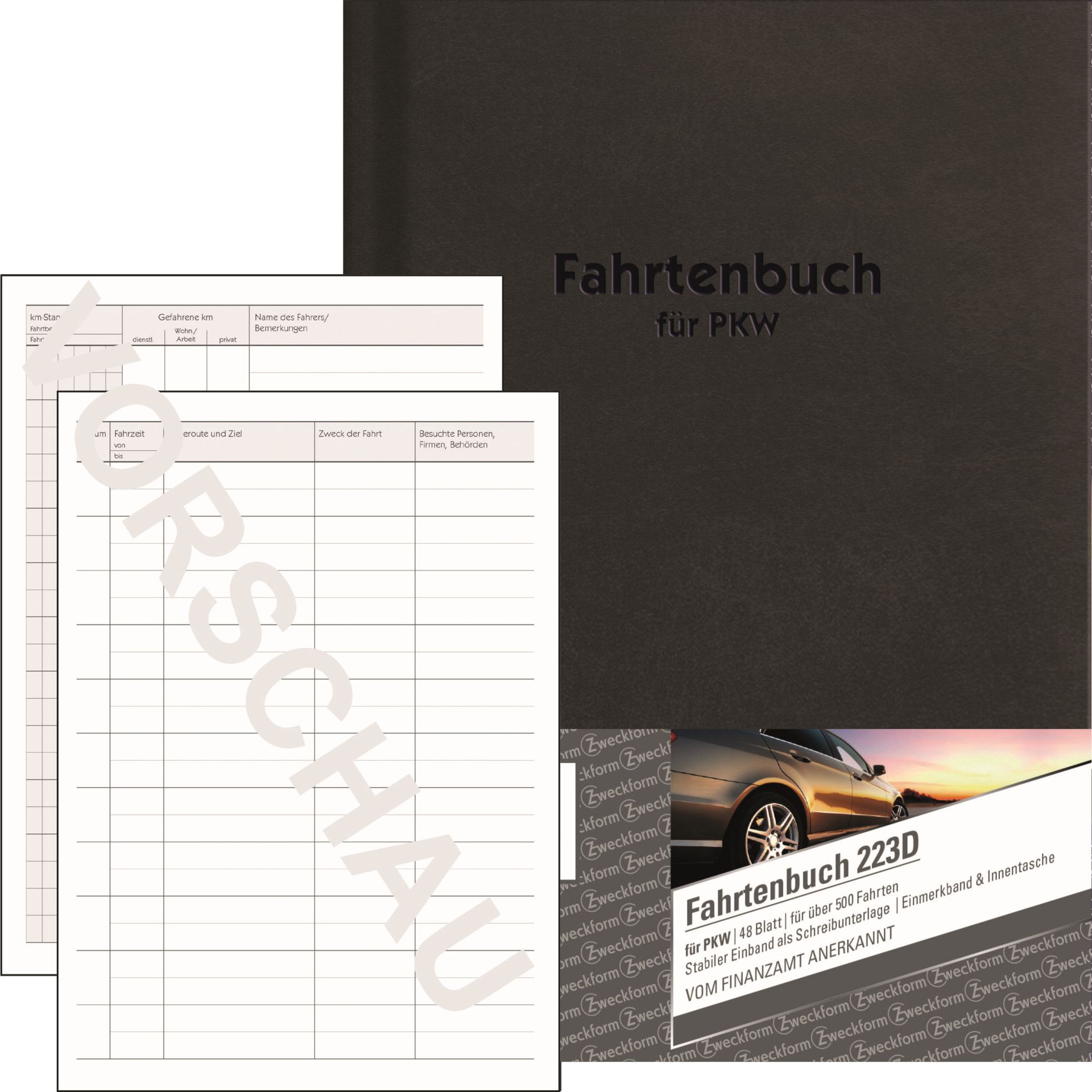 Fahrtenbuch Design DIN A5 48Blatt sw
