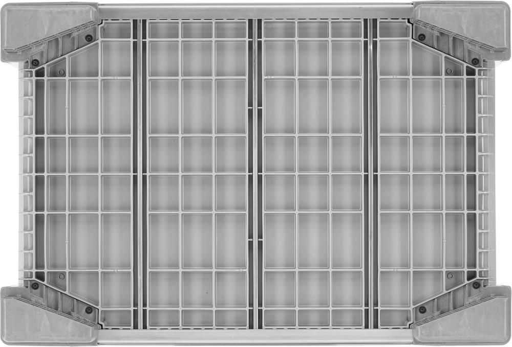 Palettenbox KUBO B1200 x T1000 x H790 mm 4 Füße mit Entnahmeklappehellgrau